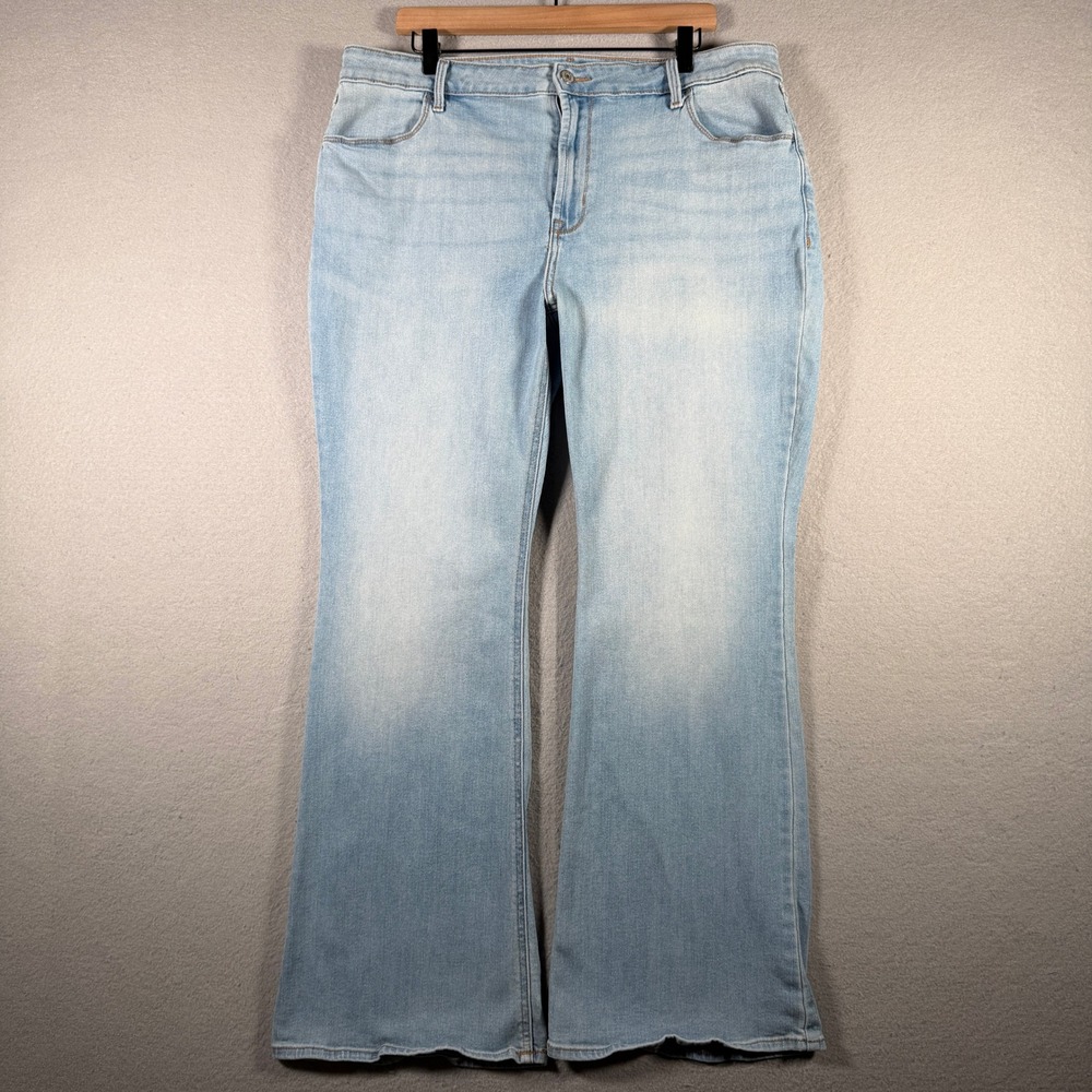 Old Navy Womens High Rise Flare Jeans Light Wash Blue Size 18 Denim Pants